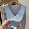 Cárdigan de Seda de Hielo para Mujer, Chaqueta Roja Delgada, Chal, Nuevo Estilo de Verano, Combinado con una Falda, Cubierta Exterior, Top Corto de Punto
