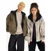 Chaqueta corta con capucha tie-dye de estilo americano moderno y cansado, imitación de dos piezas, top holgado de primavera para pareja, abrigo de estilo callejero