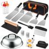 Amazon em estoque internacional aço inoxidável teppanyaki terno cozinhar pá combinação acampamento ao ar livre churrasco ferramentas churrasco