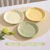 Plato de Hueso Color Crema, Plato de Cerámica de Grado Alimenticio para el Hogar, Plato para Pasteles, Plato para Bocadillos, Bandeja de Desechos de Mesa