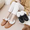 Botas de Nieve de Media Caña Gruesas y Peludas para Mujer 2026 Nuevo Estilo de Invierno, Zapatos de Algodón Grueso y Peluche, Botas de Algodón de Moda y Cálidas sin Cordones