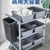 Carro Multifuncional para Retirar Comida de Restaurante de Hotel Carro para Recoger Platos Espeso para Catering de Hotel Carro Comercial Carro Móvil de Tres Niveles para Recoger Comida