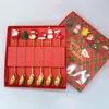 Conjunto de Talheres de Natal Comercial Colher e Garfo Aço Inoxidável Papai Noel Árvore Colher de Sobremesa Desenho Animado Criativo Conjunto de Presente de Natal