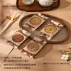 Bolsas para Galletas con Fondo Blanco Transparente y Fondo Dorado, Bolsas Selladas a Máquina, Bolsas de Empaque para Pasteles de Luna, Pasteles de Yema de Huevo, Galletas, Té de Flores y Empaque para Repostería