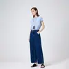 Jeans Feminino Inverno 2025 Novo Não Elástico Bolso Traseiro em U Cintura Alta Modelador Perna Larga