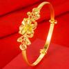 Temperamento Simples Ouro de Areia Vietnamita Pulseira Cabeça de Flor Vazada Banhada a Ouro a Vácuo Bauhinia Pulseira Ajustável