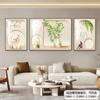 Pintura Decorativa para Sala de Estar Estilo Crema con Acabado de Alta Gama, Pintura para Colgar en la Pared de Fondo del Sofá, Tríptico de Arte de Pared Minimalista Nórdico Modelo Nuevo 2026