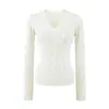 Suéter de tricô trançado com decote em V, segunda pele justa, nova coleção outono/inverno 2025 feminina, blusa de tricô de manga longa, atacado transfronteiriço