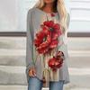Primavera y Otoño 2024 Comercio Exterior Transfronterizo Ropa de Mujer Vestido Raglán con Estampado Digital 3D Flores de Pintura al Óleo Personalización de Vainas