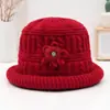 Sombreros para mujeres de mediana edad y ancianas, sombrero cálido de invierno para mamá, grueso con terciopelo, sombrero tipo cubo para personas mayores, abuela, sombrero de lana tejido para señora mayor