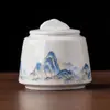 Lata de Chá Estilo Chinês Lata Vazia Lata Selada Lata de Armazenamento de Chá Lata de Armazenamento Lata de Porcelana Lata de Armazenamento de Chá À Prova de Umidade Chá Verde Chá Preto
