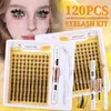 Venta Caliente Transfronteriza 120 Racimos de Pestañas Postizas Naturales Curvadas C 8-16 mm Injerto Segmentado DIY Pestañas Individuales Gruesas y Rizadas