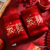 Un Par de Toallas Rojas de Boda para la Novia, Recuerdos de Boda, Cajas de Regalo Nuevas para Boda, Artículos de Dote de Boda al por Mayor