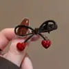 Grampo de Cabelo Estilo Coreano Borboleta Combinado com Borda Dourada Coração Franja Grampo de Cabelo Feminino Lateral da Testa Novo Grampo de Cabelo Elegante com Borda