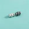 Prata Esterlina S925 Contas Espaçadoras Laço Doce Peixe Koi Tubo Reto Contas Espaçadoras Marteladas Tubo Reto Pequeno Acessórios para Pulseira de Cristal