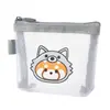 Bolsa de Armazenamento Panda Vermelho Bolsa de Moedas de Malha Transparente Bolsa de Armazenamento para Fones de Ouvido e Cabos de Dados Bolsa Portátil com Zíper para Chaves e Batom