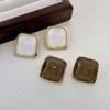 Aretes Geométricos Cuadriláteros Aguja de Plata Estilo Coreano Modernos Simples para Oficina Aretes Nicho de Gama Alta Versátiles