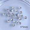Celebridade da internet amor diamante joia de unha Super brilho cristal vidro fundo pontiagudo diamante tridimensional unha cor mágica coração de pêssego diamante acessórios