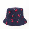 Explosiones de comercio electrónico transfronterizo sombrero de pescador de lona para hombres y mujeres moda estampada palmera de coco sombrero de cubo reversible sombrero para el sol de viaje al aire libre