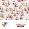2022 Arte de Uñas Pedrería en Forma de Corazón Base Plana Corazón Melocotón 3*3.5 Pedrería Brillante Mini Femenino DIY Uñas Decoraciones de Pedrería de Cristal Iridiscente