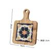 En stock Portavasos de Azulejo de Madera Maciza con Asa Aislamiento Térmico Salvamanteles Simple para Hogar de Madera Maciza para Mesa de Comedor Salvamanteles para Sopa y Arena