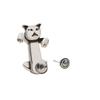 Pendientes de Gato Vintage para Hombre Tendencia Distintivo Estilo Hip-Hop Pendientes de Gato Tridimensionales de Moda Combinan con Todo Alto Nivel Imitación de Pendientes de Plata Tailandesa