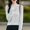 Transfronterizo Otoño/Invierno 2026 Nuevo Estilo Suéter Básico Ajustado de Lana Fina Imitación Cuello Alto Manga Larga Tejido para Mujer con Relieve