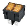 Interruptor Eléctrico de Potencia de Doble Seis Pines de Dos Velocidades Tipo Barco Kcd1 Luz LED Amarilla Doble Botón Certificado ETL Americano 6A