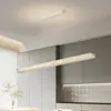 Lustre LED minimalista italiano para sala de jantar, moderno, simples, luxo leve, sensação de alta qualidade, balcão de bar, mesa de jantar, luminária linear para sala de jantar