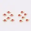 Cor Dourada 14K Zircônia Diamante Colorido Micro-Pavimentada Preservação da Cor Acessórios de Engrenagem Redonda Pendurados Simples e Duplos Material de Conexão para Pulseira Brincos DIY
