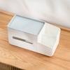 Caja de Almacenamiento de Pañuelos Dividida de Plástico Casual para Dormitorio Oficina Caja de Almacenamiento Multifuncional Caja de Pañuelos Dividida Deslizante
