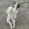 Flores de glicina artificiales colgando del árbol, flores falsas para bodas y accesorios para fotos, flores de haba de rama larga para decoración de paisajes, ramas de flores artificiales