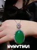 Joyas: Collar Colgante Buda de Crin de Caballo y Ágata Calcedonia Verde, Estilo Chino Comparable al Jade, Conjunto de Pulseras de Diamante Brillante con Forma de Calabaza