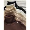 Suéter de Cuello Alto Otoño e Invierno Nuevo Año Nuevo Nuevo Negro Tejido Superior Pulóver de Moda Versátil Camisa Base Adelgazante Ropa Interior para Mujer