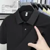 Camiseta de Manga Corta 100% Algodón Puro para Hombre, Mismo Estilo que la del Mostrador, Nuevo Estilo de Verano, Camisa Polo de Color Sólido de Alta Gama, Ropa para Hombre de Manga Media