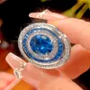 Nuevo Set de Joyería Huabi 2025 Spinela Azul Simulada Textura de Huevo Joyería Piedra Principal 10-12