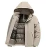 Jaqueta de Algodão com Capuz Masculina Casual de Inverno 2026 para Pais de Meia-Idade e Idosos, Espessa e Quente, Casaco Casual
