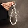 Cadena Colgante para Teléfono Móvil con Lazo Moda Ins para Mujer Portátil para Colgar de la Muñeca Pulsera de Cuentas Cordón Cadena con Clip de Gama Alta
