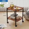 Carrito de Mesa de Centro Móvil, Mini Mesa para Sofá de Sala de Estar, Mesa con Ruedas y Estante de Almacenamiento para el Hogar, Carrito de Comedor Nórdico