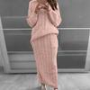 AliExpress outono e inverno novas roupas femininas Amazon wish moda europeia e americana conjunto de suéter com ponto torcido saia em estoque