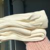 Calça de arroz glutinoso de malha de lã branca calça de pernas largas mulheres outono e inverno cintura alta emagrecimento casual drapeado mop calças longas