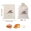 En stock Tela de Algodón Bolsa de Pan con Cordón Reutilizable Bolsa de Pan con Cordón Empaque de Masa Plana Bolsa de Paquete de Algodón y Lino