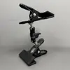 Braçadeira Metálica de Alta Resistência Suporte para Celular para Transmissão ao Vivo na Mesa Suporte Rotativo Universal de 360 Graus Braçadeira Multifuncional