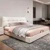 Atacado do Fabricante Moderno Simples Macio Cama Estilo Creme Caxemira Simples 1.8m Quarto Principal Duplo Cama de Tecido