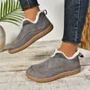Nuevos Zapatos de Algodón Cálidos de Invierno 2026 para Mujer para Exportación, Talla Grande Transfronteriza, Planos, Color Sólido, Forrados de Felpa, Engrosados para Calidez