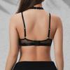 Sutiã de Comércio Exterior Estilo Pure Lust Malha Transparente Sexy Verão Fino Push-Up Coração Halter Sem Alças