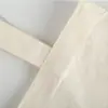 Bolsa de Tote de Lona Lisa Reutilizable para Compras Manualidades DIY Promoción