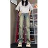 Calças Jeans Estilo Americano para Homens e Mulheres, Calças de Verão High-Street Lavadas com Vibe Vintage, Calças Jeans Flare Largas Emagrecedoras