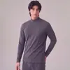 Sol Quente de Inverno240g Masculino Veludo Virtude Camada Única Top Gola Alta e Baixa Aquecimento Rápido Quente Escovado dos Dois Lados Top Quente