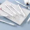 Caneta Gel Dongmi 911A Simples Transparente Haste Pressionada 0.5mm Preto Vermelho Azul Secagem Rápida Caneta Pincel Caneta de Assinatura para Escritório